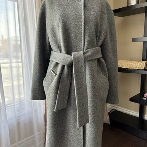 Tiara Gray Belted Coat